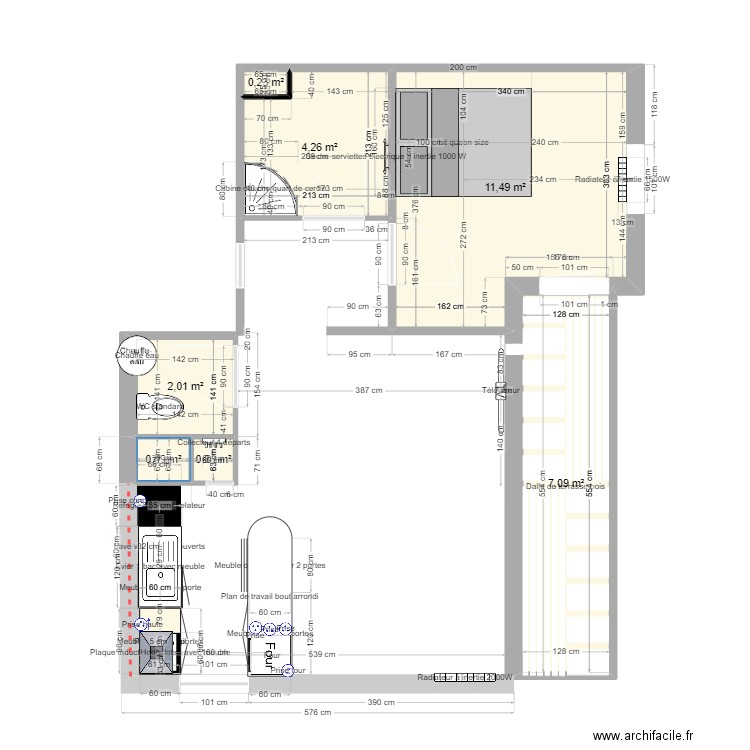 appart tinqueux 20052024. Plan de 7 pièces et 26 m2