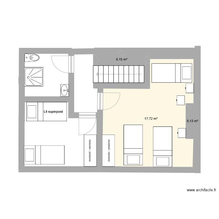 Mill - 2ème - new5. Plan de 3 pièces et 18 m2