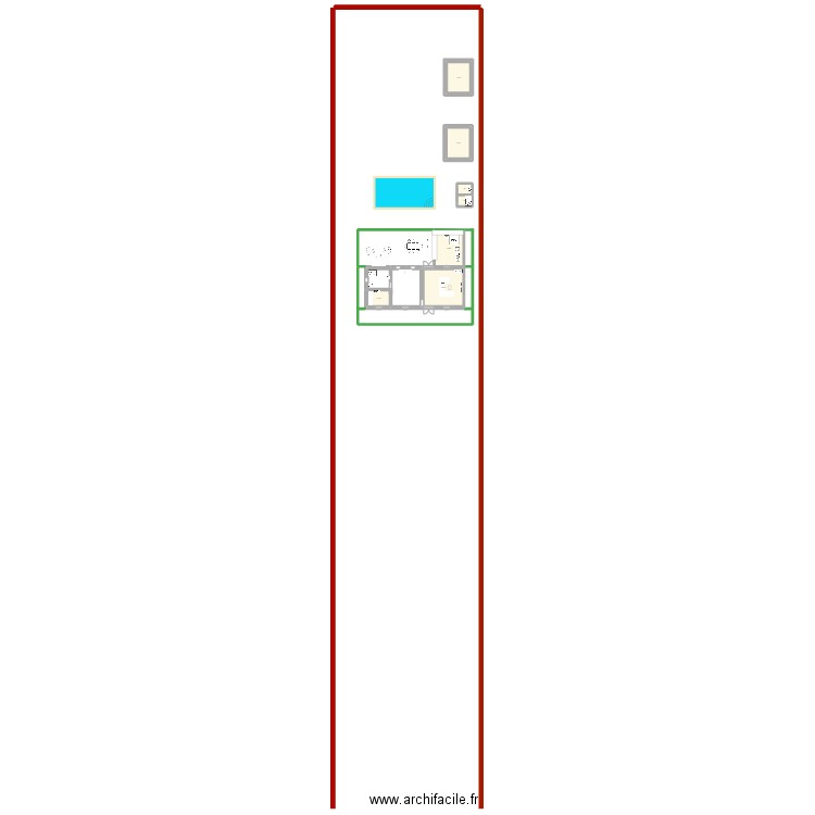 Maison Principale. Plan de 7 pièces et 87 m2