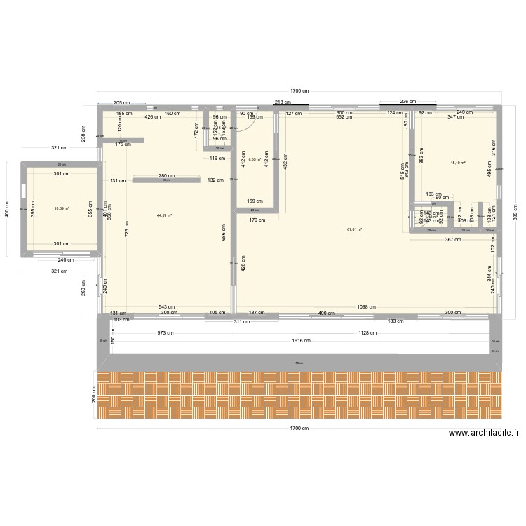 MADA mesures. Plan de 7 pièces et 147 m2