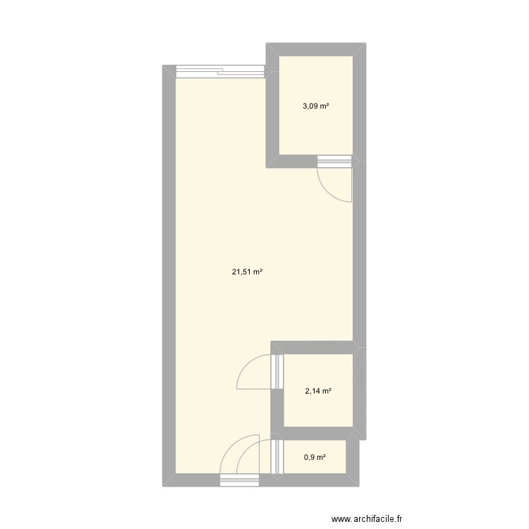 Calvi pinède . Plan de 4 pièces et 28 m2