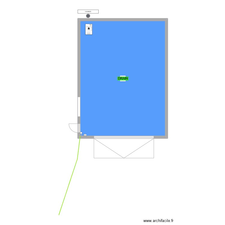 garage. Plan de 1 pièce et 101 m2