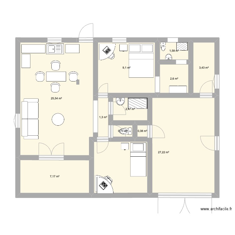 Elodie Basse-Terre 3. Plan de 11 pièces et 82 m2