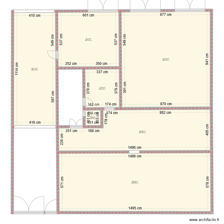 essai. Plan de 7 pièces et 314 m2