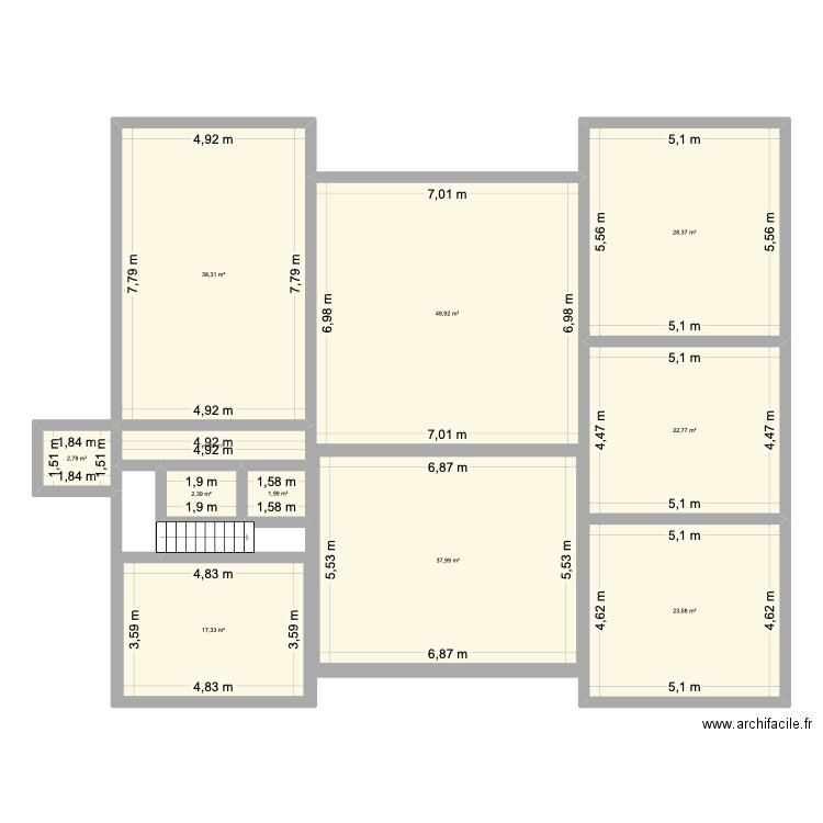 Château de Pexonne. Plan de 11 pièces et 228 m2