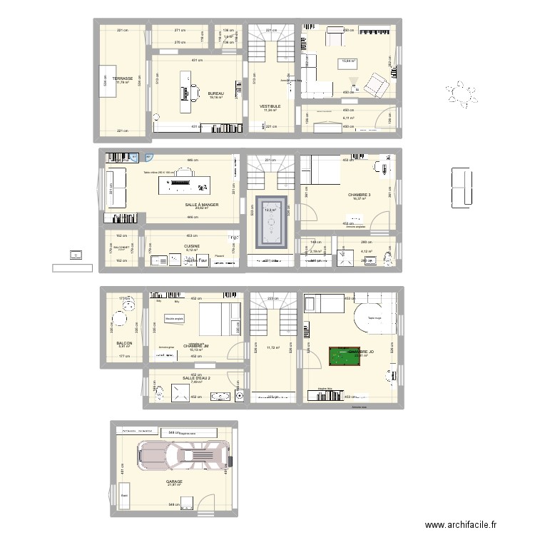 GAZELLE Avignon 2. Plan de 19 pièces et 219 m2