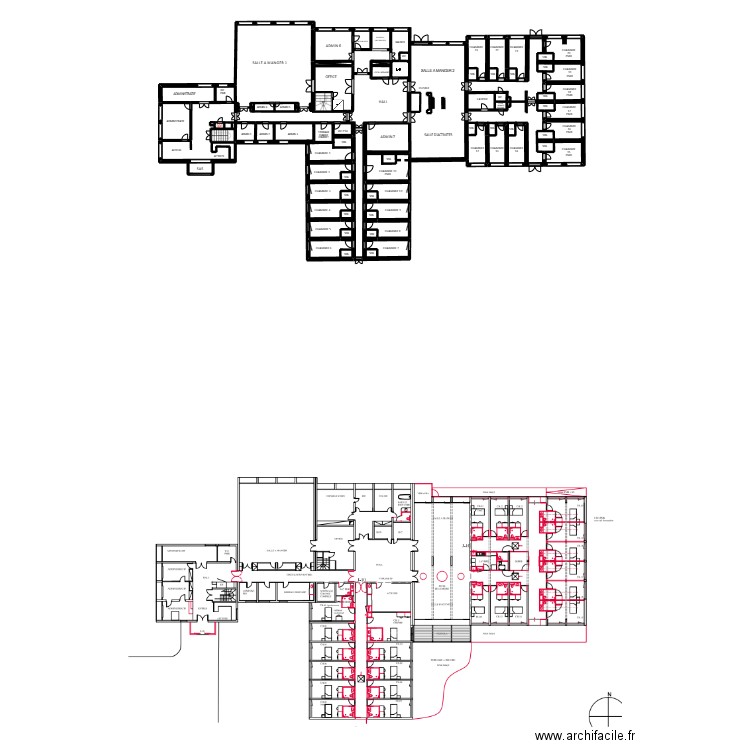 RDC FOYER. Plan de 8 pièces et 15 m2