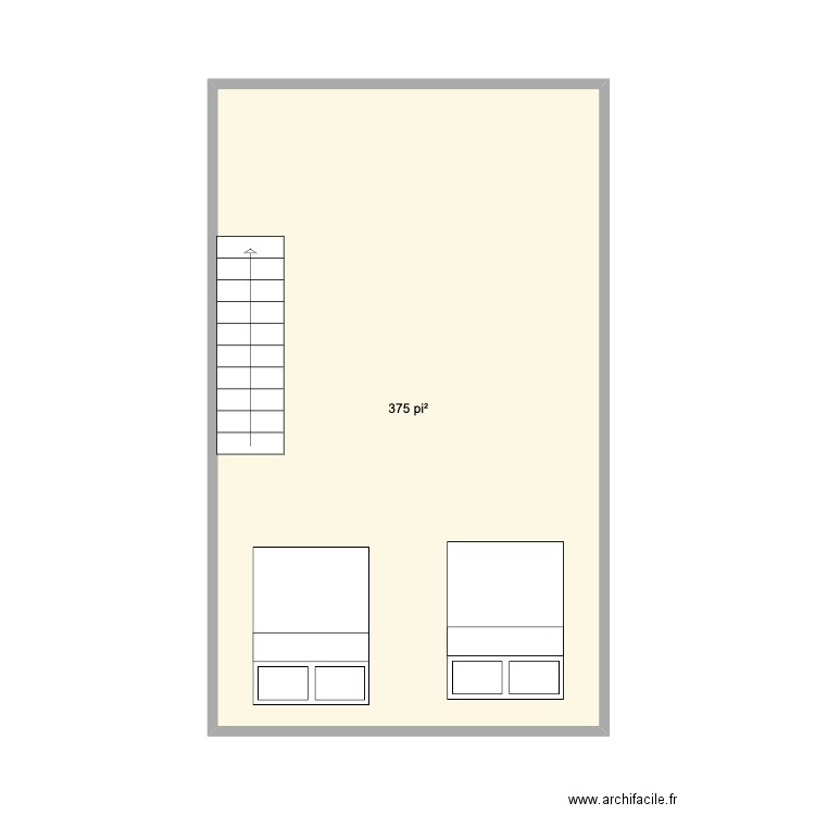 mezzanine. Plan de 1 pièce et 35 m2