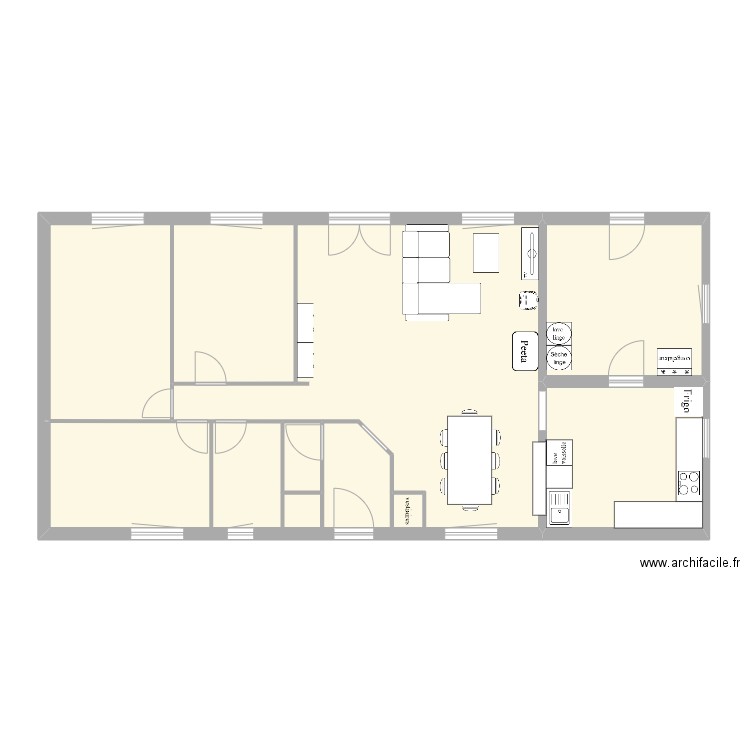 maison 2. Plan de 4 pièces et 99 m2