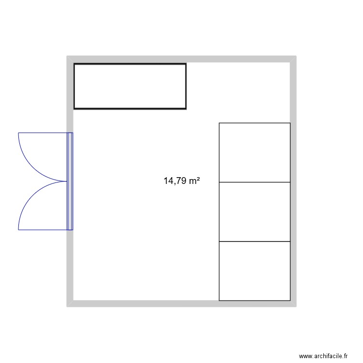 local arome . Plan de 1 pièce et 15 m2