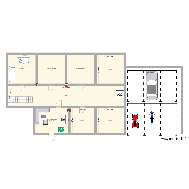 Planta baja 1 . Plan de 8 pièces et 152 m2