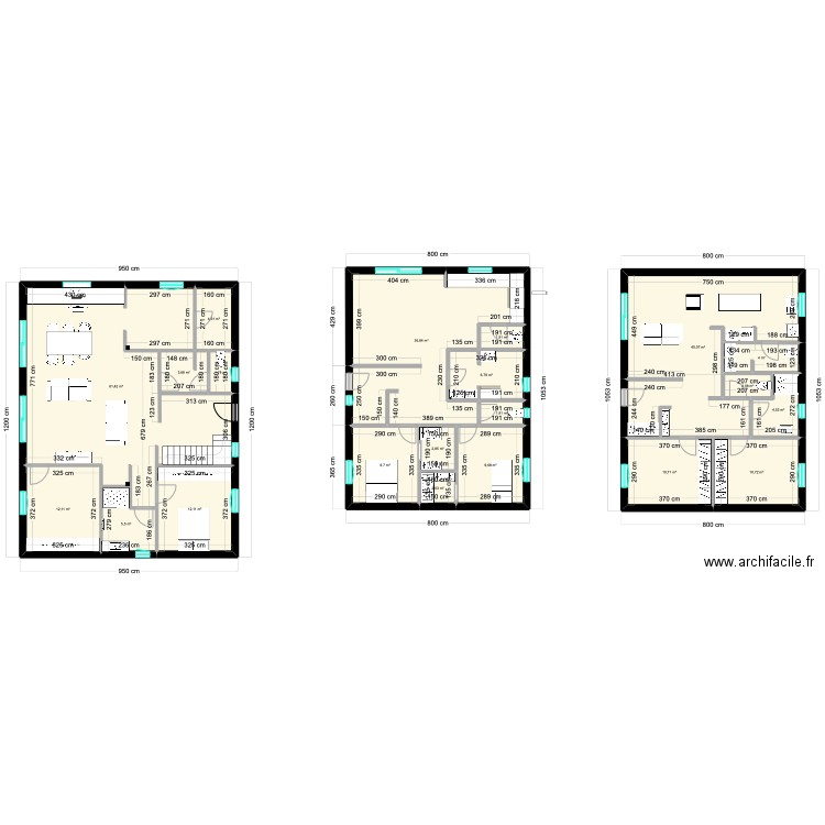 PROJECTION. Plan de 21 pièces et 245 m2