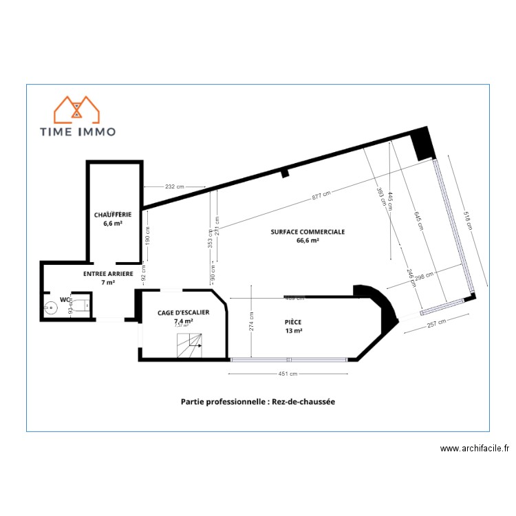 rez. Plan de 2 pièces et 14 m2