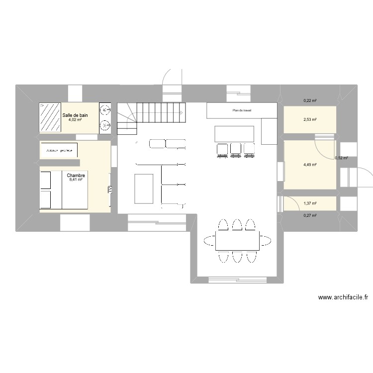 Mous2. Plan de 8 pièces et 22 m2