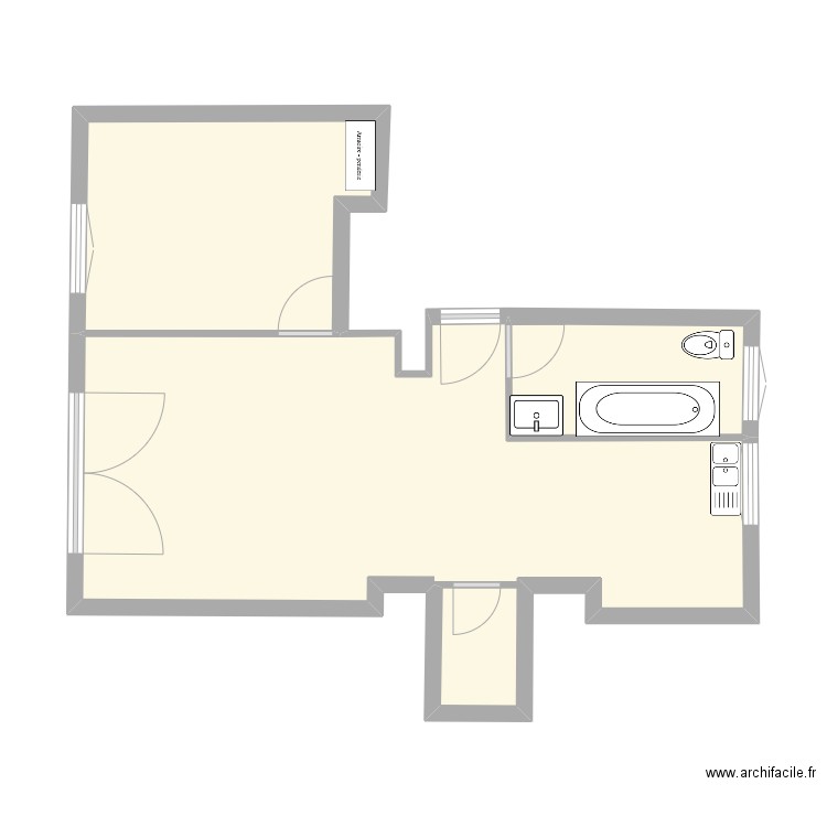 charenton electricite. Plan de 3 pièces et 42 m2