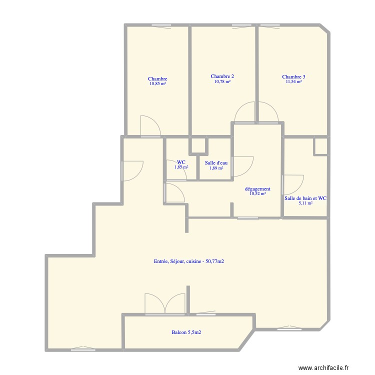 Appartement Volta - Amghar. Plan de 11 pièces et 112 m2