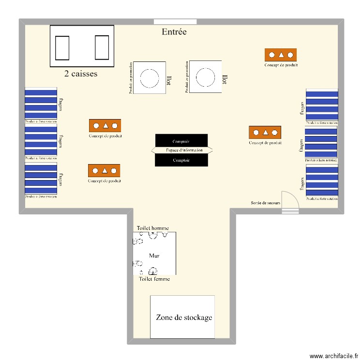 Plan pour examen. Plan de 1 pièce et 150 m2