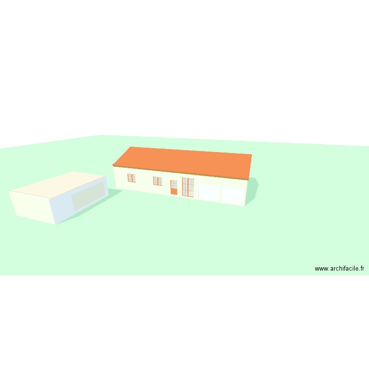 carport. Plan de 2 pièces et 188 m2