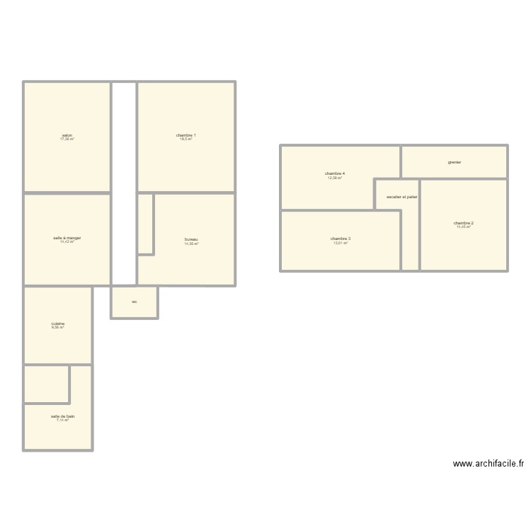 maison. Plan de 14 pièces et 140 m2