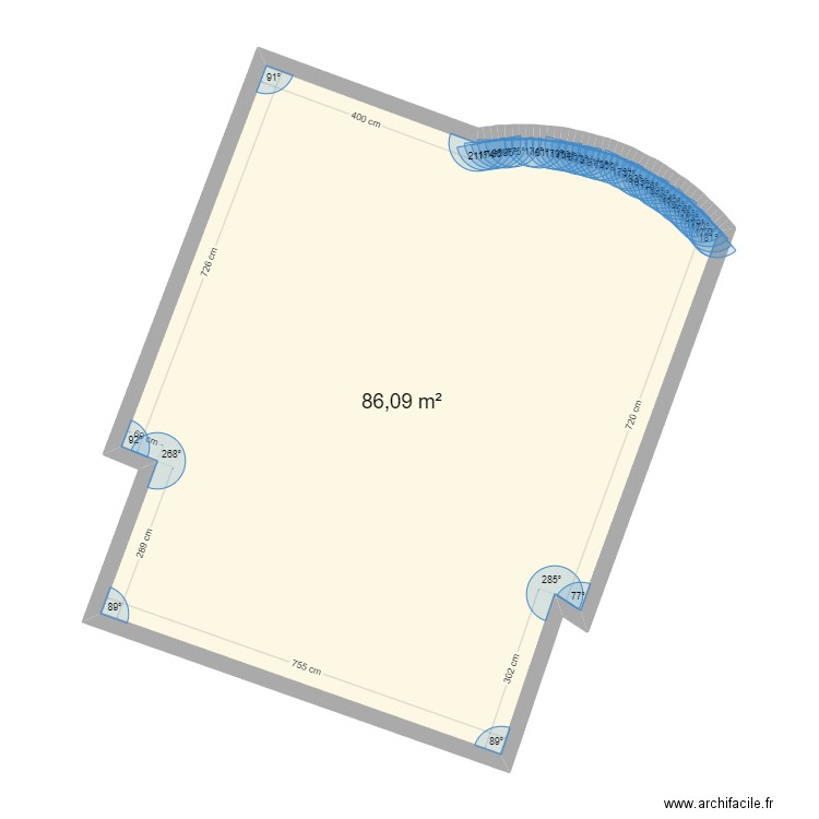 Demeure Chassieu. Plan de 1 pièce et 86 m2