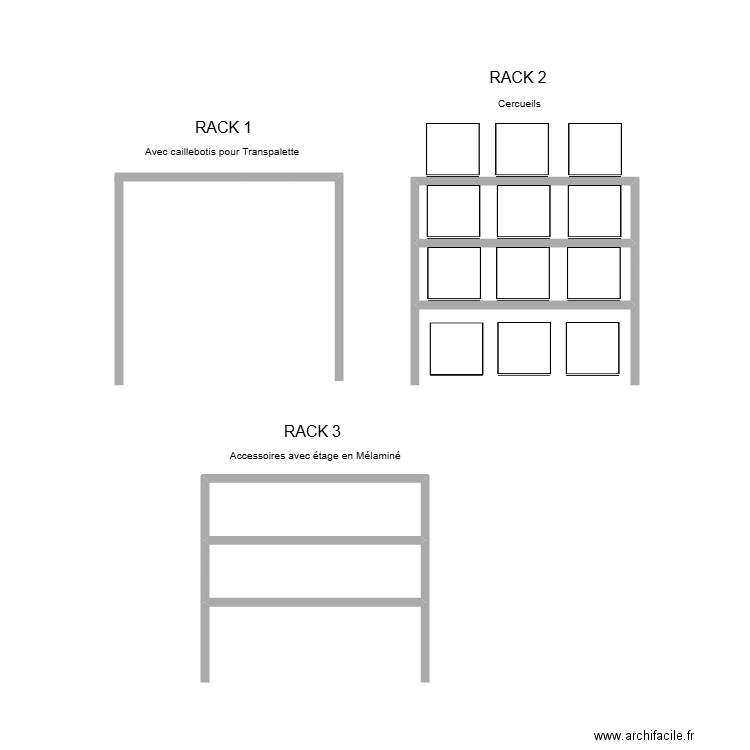 RACK. Plan de 4 pièces et 10 m2