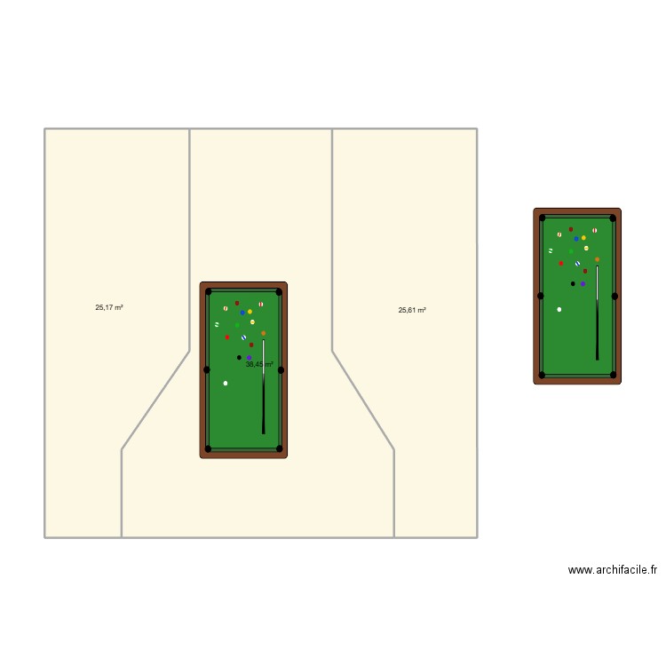 Jardin1. Plan de 3 pièces et 89 m2