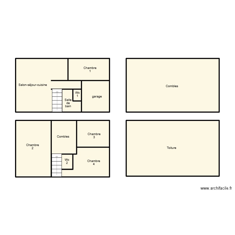 TREGUNC COADOU. Plan de 11 pièces et 81 m2