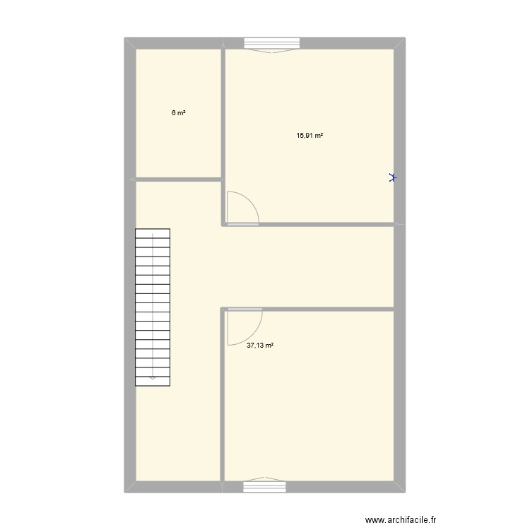 Montferrier 1. Plan de 3 pièces et 59 m2