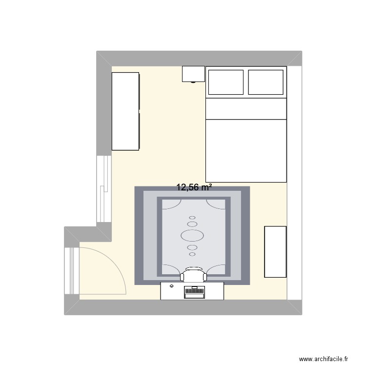 mesure de ma chambre. Plan de 1 pièce et 13 m2