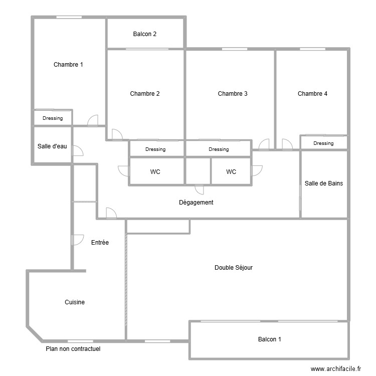 chaussee. Plan de 20 pièces et 312 m2