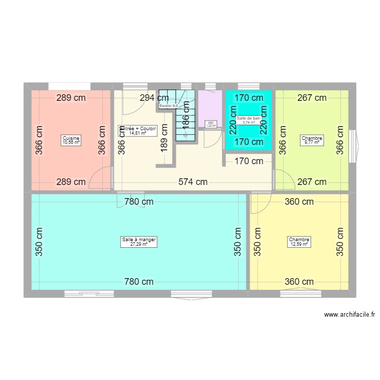 Réno Maison. Plan de 7 pièces et 80 m2