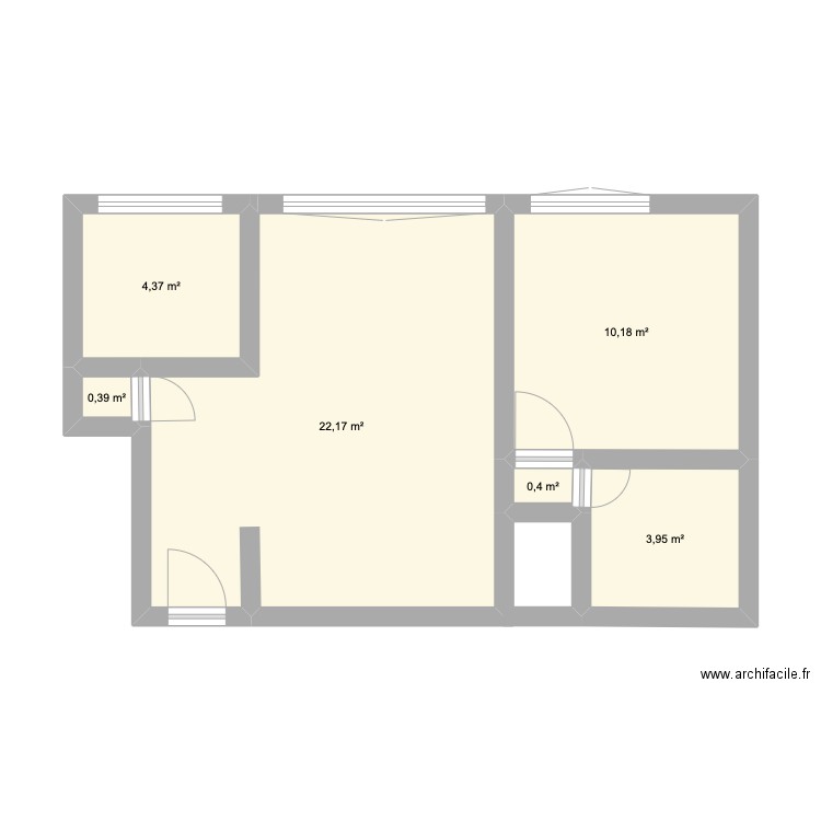 les pavillons sous bois. Plan de 6 pièces et 41 m2