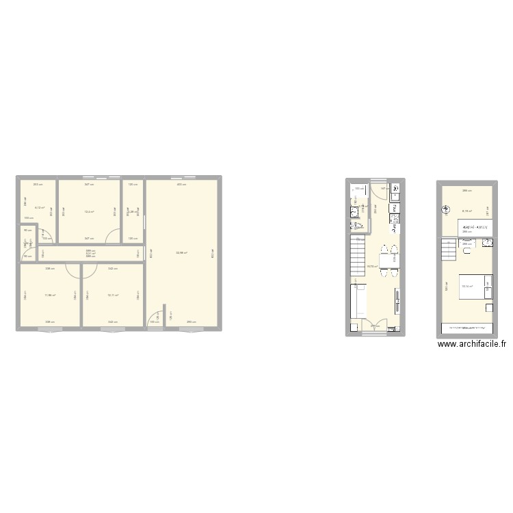 Dagoterie TALMONT. Plan de 12 pièces et 133 m2