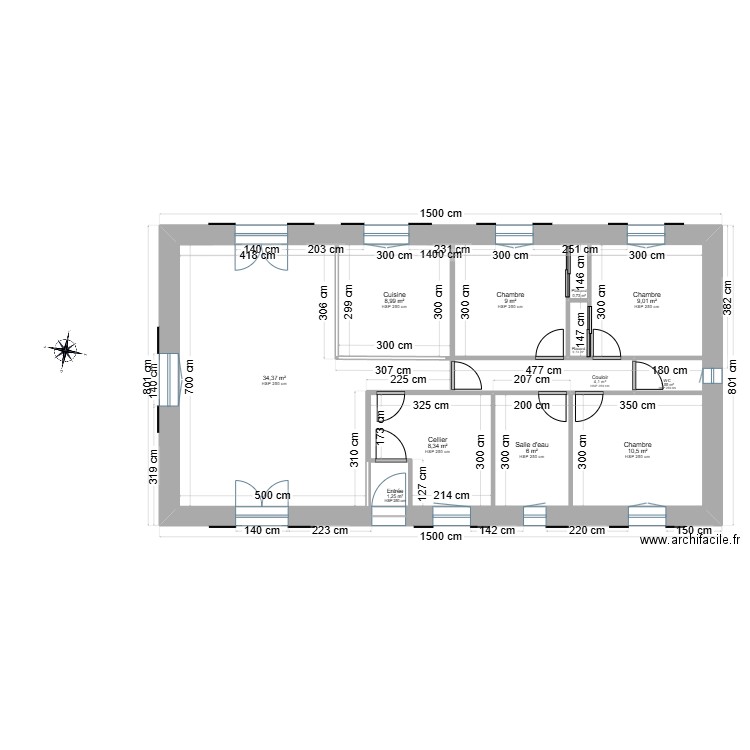 plan n10. Plan de 12 pièces et 193 m2