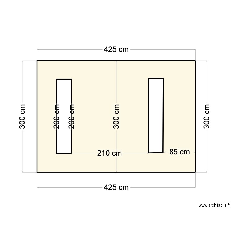 facade cote chemin 2 fenetres. Plan de 0 pièce et 0 m2