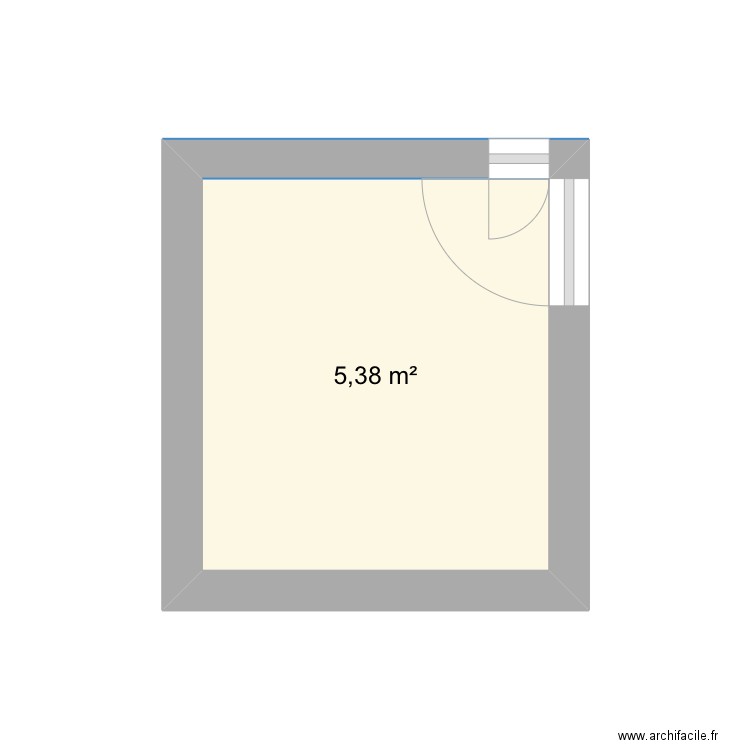 Test. Plan de 1 pièce et 5 m2