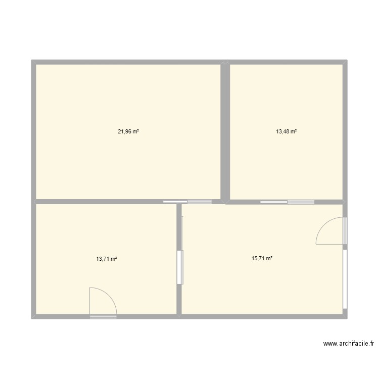 bbe2. Plan de 4 pièces et 65 m2