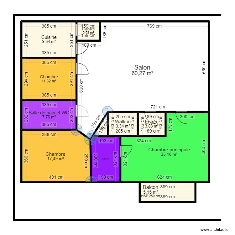 1er etage. Plan de 12 pièces et 152 m2