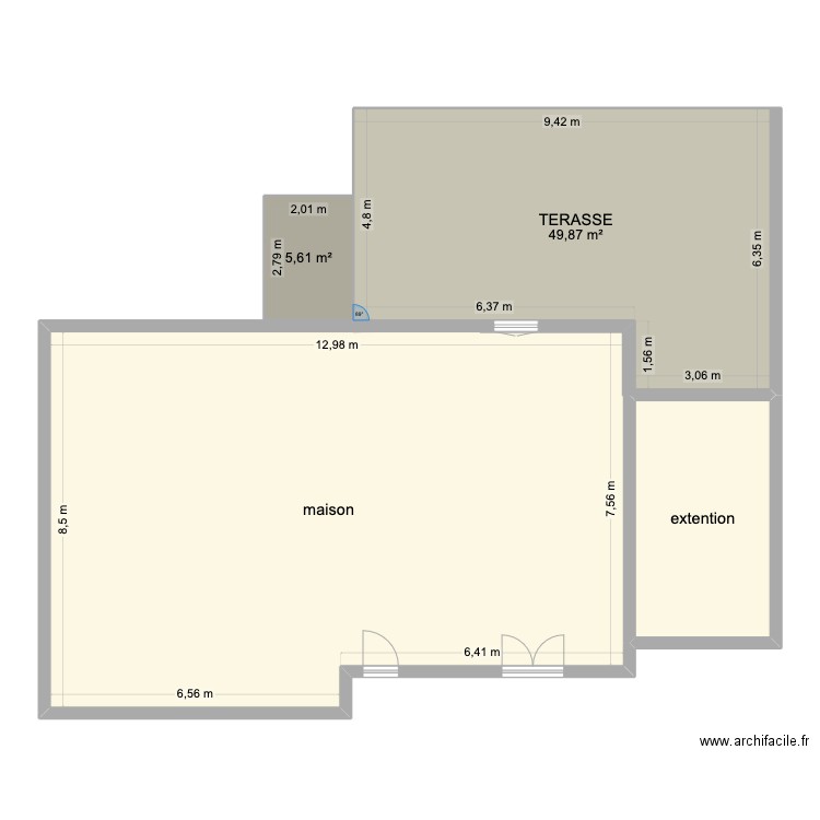 Maison Beny. Plan de 4 pièces et 176 m2