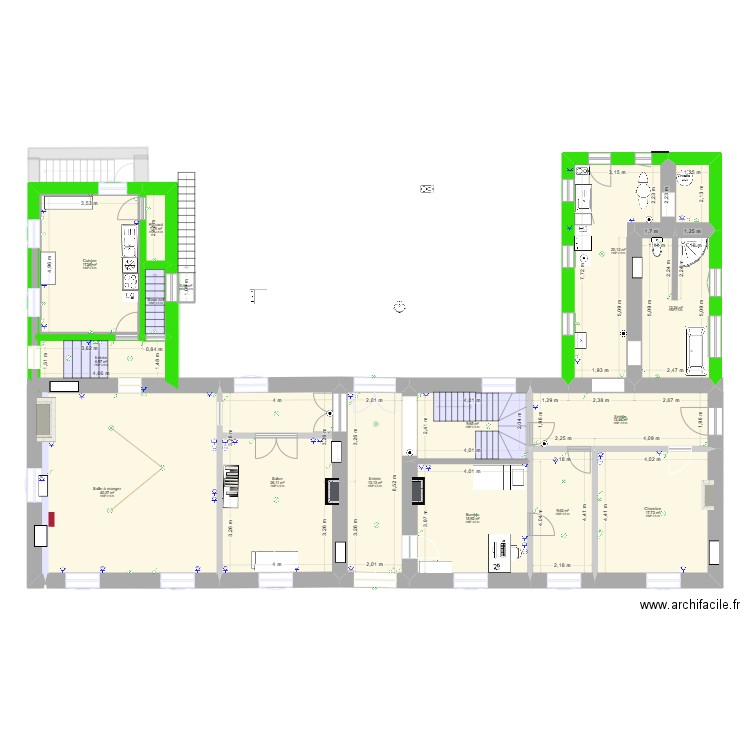 maison_projet_2. Plan de 29 pièces et 399 m2