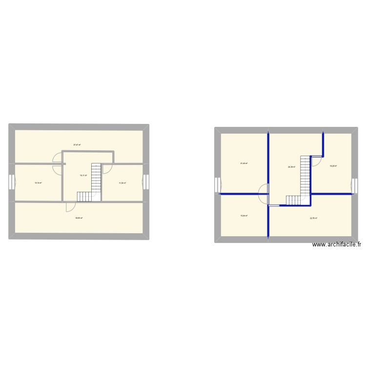 Etage. Plan de 10 pièces et 197 m2