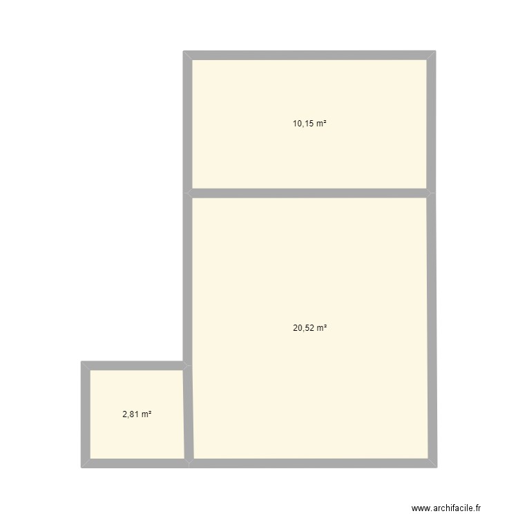 Nanterre. Plan de 3 pièces et 33 m2