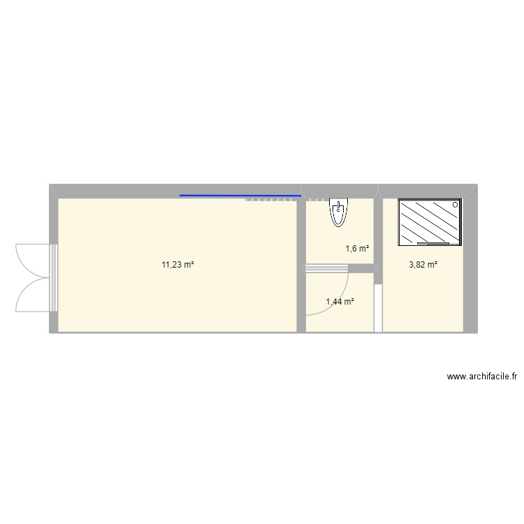 azouz. Plan de 4 pièces et 18 m2