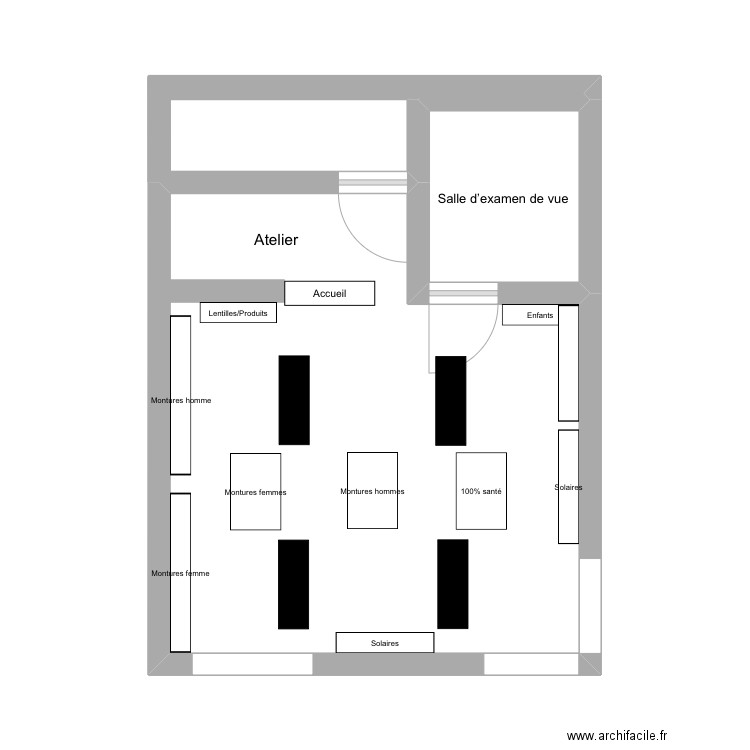 Générale petite foret. Plan de 3 pièces et 29 m2