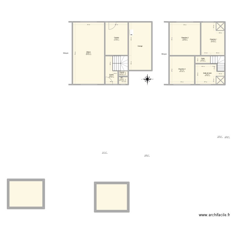 EGE. Plan de 22 pièces et 143 m2