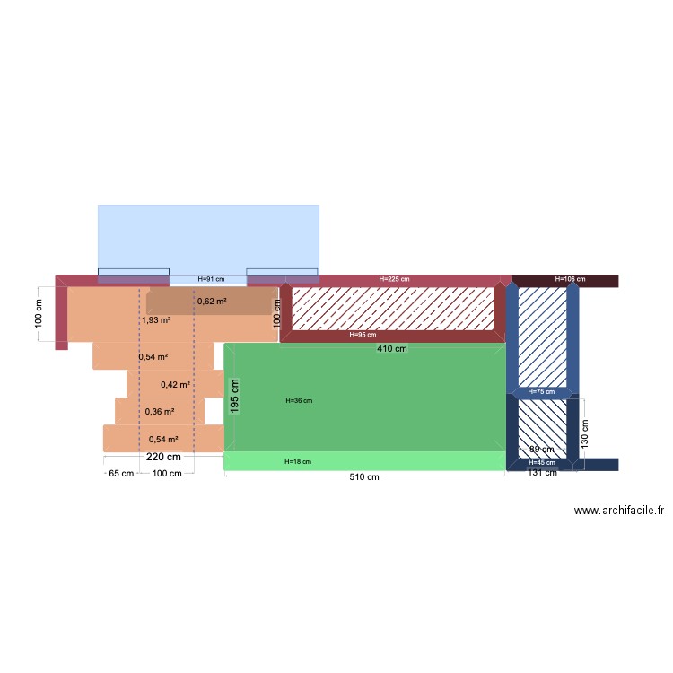 escalier piscine 2. Plan de 11 pièces et 18 m2