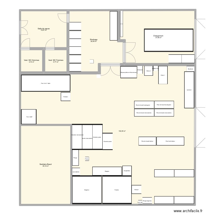 Boulangerie1. Plan de 7 pièces et 325 m2