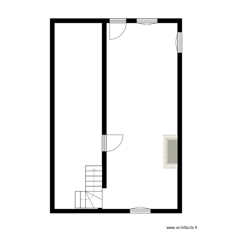 Ferte. Plan de 2 pièces et 51 m2