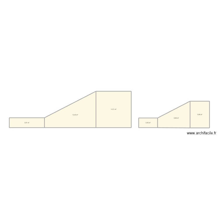 DELAROCHE SURFACES MURS SDB ET CHAMBRE. Plan de 6 pièces et 46 m2