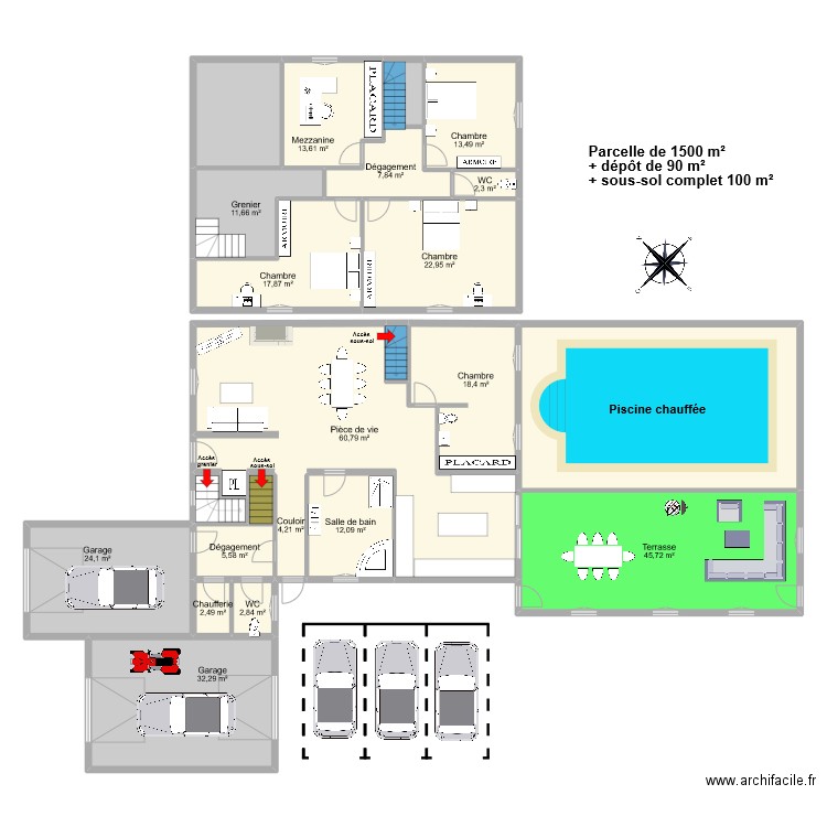 GRANDEPICE J. Plan de 23 pièces et 382 m2